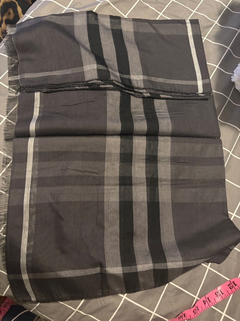 Classic Black & Gray Plaid Scarf - Women Accessories Scarves & Wraps - Picture 2 of 7